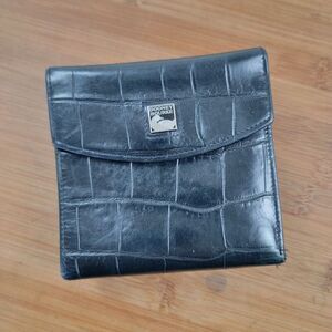 Dooney‎ And Bourke Black Alligator Croc Embossed Wallet Coin Purse
